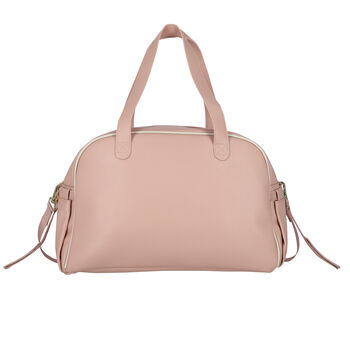 Pink Faux Leather Quilted Baby Changing Bag